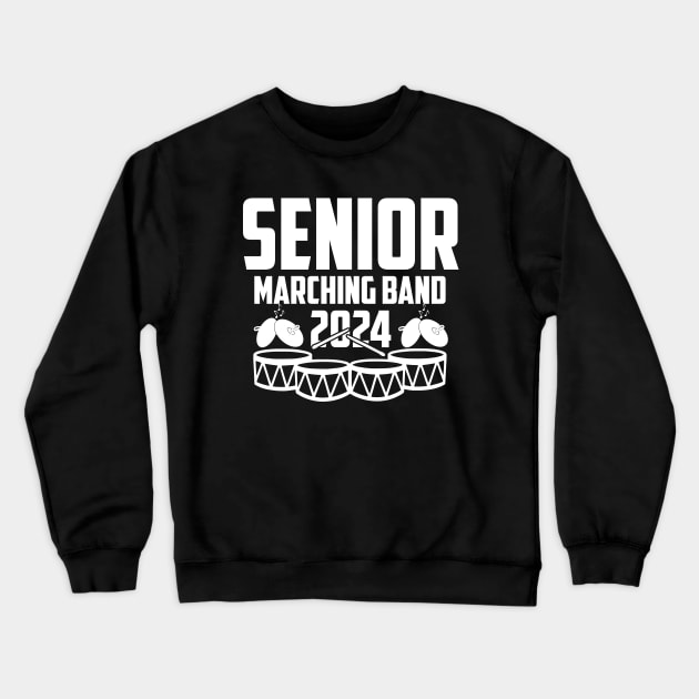2024 Senior Snare Drum Class of 2024 Marching Band Drumline Crewneck Sweatshirt by Giftyshoop